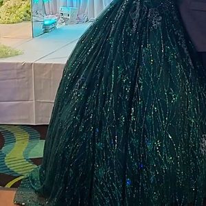 Quince dress emerald green